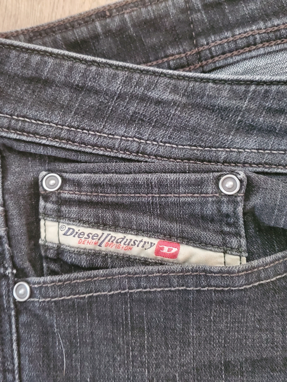 Y2K Diesel Industry Viker Jeans Washed Black Denim Mens 38x30